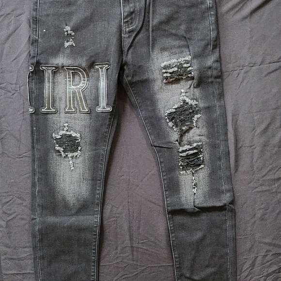 AMIRI Distressed Black Skinny Jeans - Picture 1 of 4